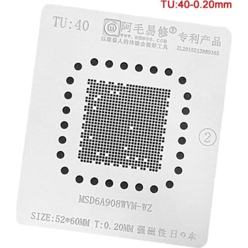 MSD6A908WVM-WZ BGA Reballing Stencil For LCD TV IC Reball IC Pin Solder Tin Plant Net BGA Heating Template TU40