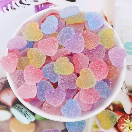 5/10pcs Heart Shape Candy Charms for Slime Addition DIY Plasticine Filler Slimes Accessories Kid Toys Powder Modeling Clay Kit