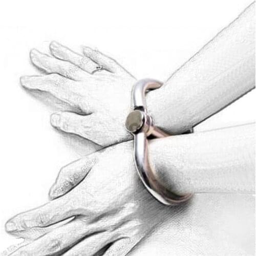 Stainless Steel Handcuffs BDSM Sex Toy for Couple Ankle Cuff Metal Wrist Cuffs Restraints Fetish Slave Manacle Bondage Porn Toys