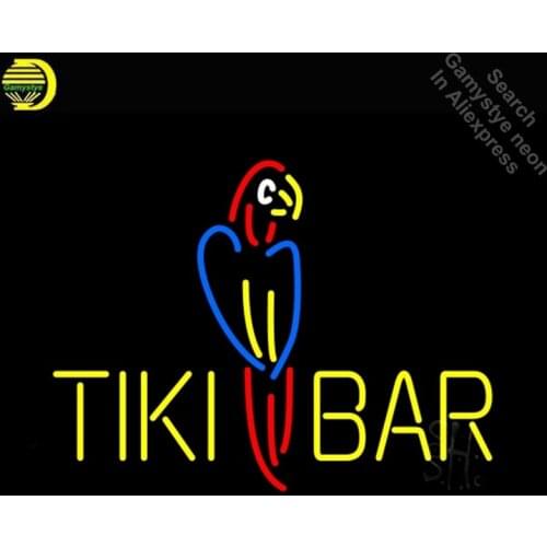 Neon Sign for Tiki Bar Parrot Neon Bulb sign handcraft Real Glass tube Game Room windows Dropshipping neon bar lights Home