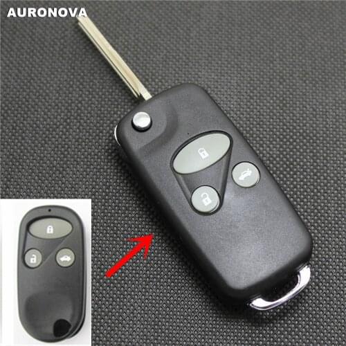 AURONOVA New Upgrade Folding Key Shell for Honda Accord City Fit Odyssey 3 Buttons Remote Car Key Case With No.1 Blade