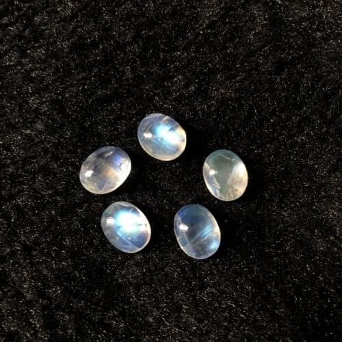 Wholesale 2pcs AA Quality Rainbow Moonstone Cabohcon Bead 8x10mm 10x14mm Oval Gem Cabochon Beads Pendant Ring Face