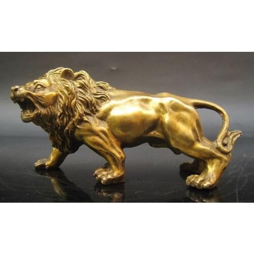 Wholesale bronze factory Copper crafts Good copper lion Small copper decoration home decoration