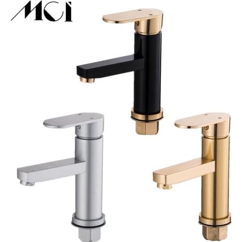 3 Color Luxury Bathroom Faucet Deck Mounted Hot And Cold Mixer Tap Space Aluminum Single Handle Basin Sink Faucet Mci