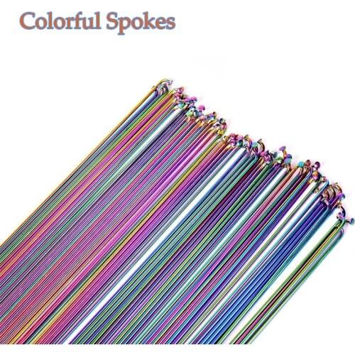 6g 26 27.5 29 Inch Bike Spoke for Mtb Wheelset 29' Tubeless Bicicleta Eliptica Magnetica Vacuum Plating Color Spokes Spoke Caps
