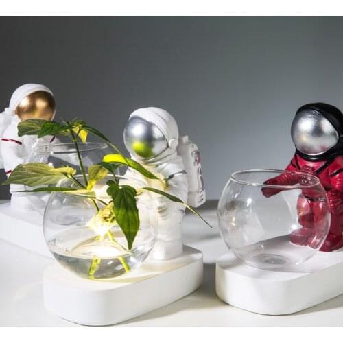 Creative Astronaut Hydroponic Flower Pot Home Decoration Crafts Fairy Garden Decoration Vase Living Room Decoration Ornaments