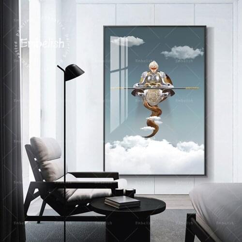 Embelish Modern Style Cartoon Character Kids Living Room Home Decor Wall Art Posters HD Spray On Canvas Painting Office Pictures