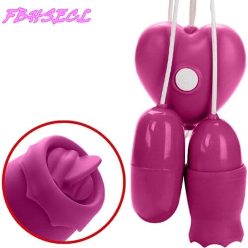 FBHSECL USB Vibrating Egg Tongue Licking Vibrator Nipple Clitoris Stimulator G Spot Massager Sex Toys for Women Vagina Ball