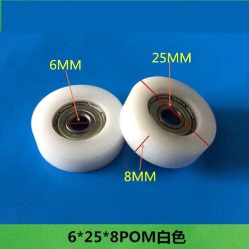 High quality polyformaldehyde POM coated ball bearings 626zz embedded bearing Total Diamater: 6*25*8mm