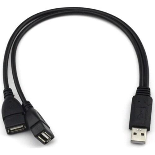 10pcs USB 2.0 1 Male to 2 female Y-Adapter Data USB Dual Splitter Hub USB charging Cable power cord extension cable 30 CM