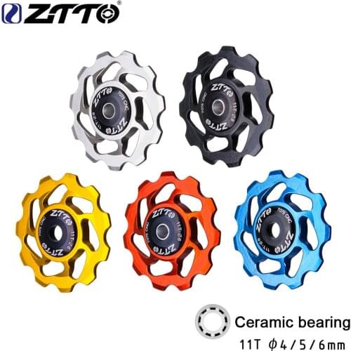 ZTTO Mountain Bike Transmission Rear Dial Guide Wheel Ceramic Bearing Guide Wheel 11T Tooth Aluminum Alloy Tension Wheel Cycling