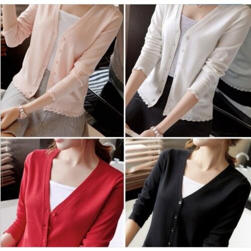 Knitted Cardigan Women Sweaters Korean Style Spring Summer Cardigan Short Cute Cardigans Women Tops Coat MY1028 KJ2754