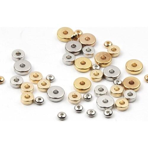200-400pcs/lot 6 8mm Gold Flat Round CCB Plastic Bead Spacer Loose Beads For Handmade DIY Bracelet Jewelry Making Supplies