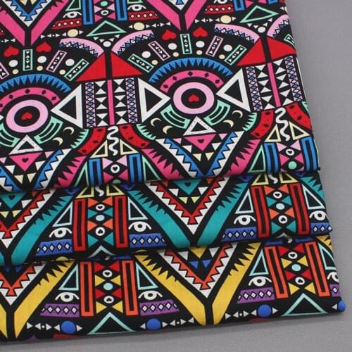 140cm Width African Style Abstract Totem Printed 100% Cotton Poplin Fabric Africa Fabric Patchwork Cloth Dress Tilda Cloth Patch