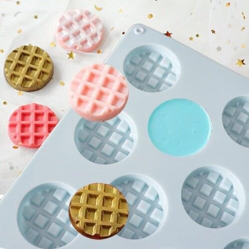 18 Cavities Waffle Silicone Cake Mold Biscuit Pastry Baking Tools Handmade Soap Crafts Mould Fondant Cake Bakeware Decor Molds