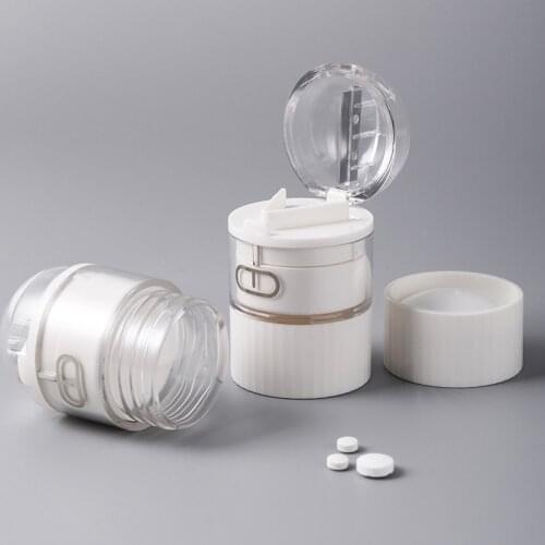 4 In 1 Portable 4 Layer Powder Tablet Grinder Powder Pill Cutter Medicine Splitter Box Storage Crusher Medicine Crusher