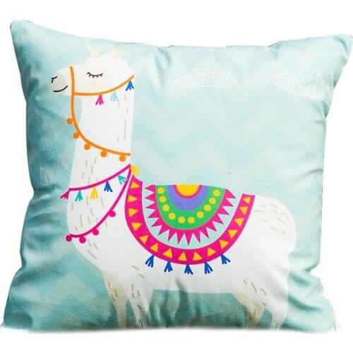 45*45cm Super soft Tropical Vintage Chair Sofa Throw Pillows Animal Alpaca Flower Cushion Cover Cactus Party Llama Pillow Case