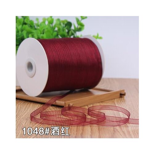 6mm Width Red wine Organza Ribbons Apparel Sewing Fabric DIY Gift Packaging Wedding Christmas party Decoration ribbons 10 meters