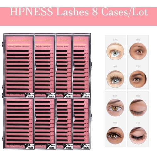8 Trays/Lot Natural Individual Black Matte Eyelashes Extension Silk Mink Long Classic Eye Lashes All Sizes Makeup For Salon