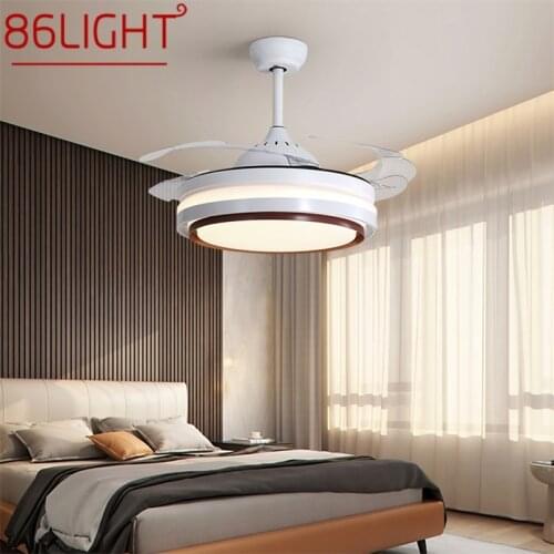 86LIGHT Modern Ceiling Fan Lights Invisible Fan Blade With Remote Control 3 Colors LED For Home Dining Room Bedroom Restaurant
