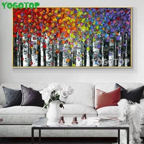 Abstract Tree With Colorful Leaves diamond embroidery sale,3d Pictures diamond mosaic full square round cross stitch ,YY4950