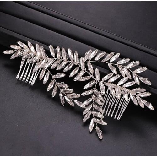 Hair Accessories Bridal Accessories Rhinestone Hair Combs Weaving Wedding White Crystal Wedding Birthday Travel LXH