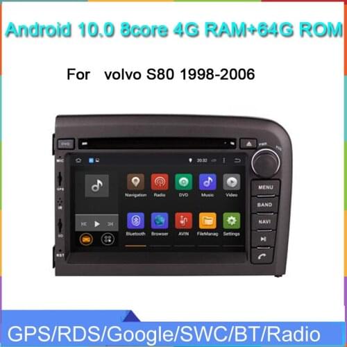 Android 9.0 car radio gps for volvo S80 1998-2006 left auto 8core 4G RAM gps navigation 64G Rom car audio stereo head unit
