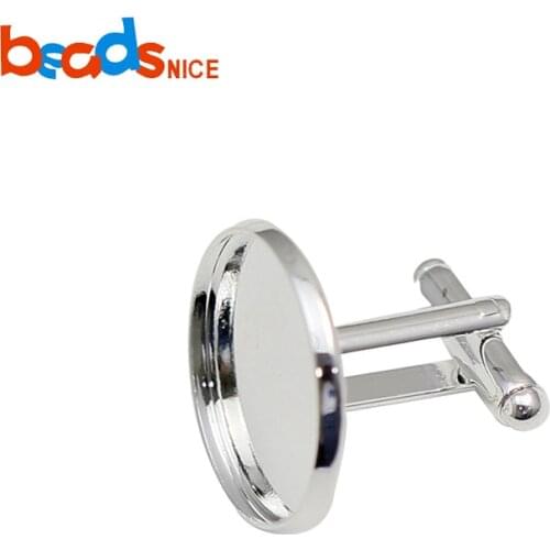 Beadsnice ID8898smt1 Brass Cufflink Base 20mm Round Cabochon Tray Wholesale Jewelry Findings