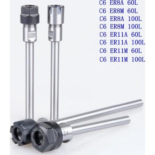 1Pcs C6 ER8 ER11 60L 100L Collet Chuck Holder extension rod/bar Straight Shank for CNC Milling