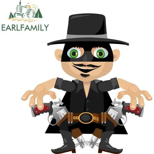 EARLFAMILY 13cm x 12.1cm for Cartoon Character In Wild West Style Robber Camper Truck Decal DIY Custom Printing Car Stickers