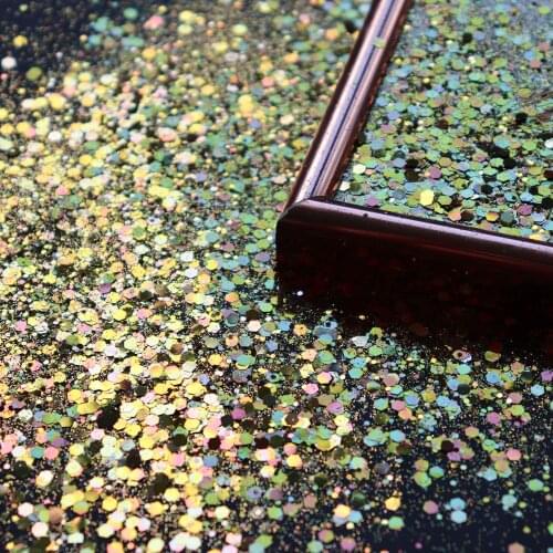 Eco-Friendly colour shift Glitter for Nail art Mixed 50G 3 Chunky Gold Glitter Powder For Nail Face Christmas Festival Glitter