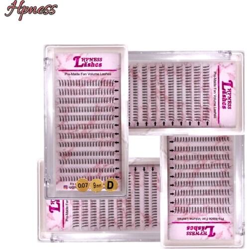 Pre-Fanned Long Stem Volume Fans 5D 4Trays Premium Makeup Soft Eyelashes Extension Natural Classic 100% Hand-Made For Salon