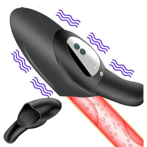 Blowjob sex toys male masturbation automatic penis enlargement pump vibrator multi-speed powerful glans stimulation delay