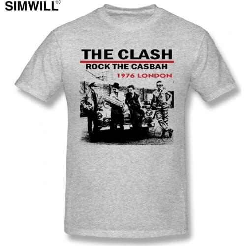 1976 London The Clash T Shirt Mens Funny Short Sleeves Cotton T-shirts O-neck Rock Tee Shirt Regular Fit Tshirt Plus Size