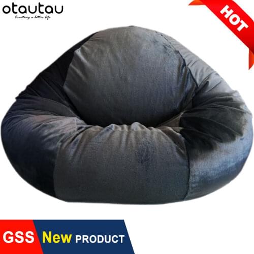 OTAUTAU Big XXL Velvet Bean Bag Covers No Stuffed Beanbag Chair Pouf Futon Puff Ottoman Couch Sofa Bed Relax Lounge Furniture