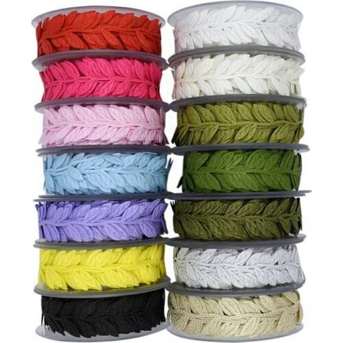 New 1’25mm embossed 16yards leaf ribbon leaf lace DIY Christmas and New Year decoration lace hollow