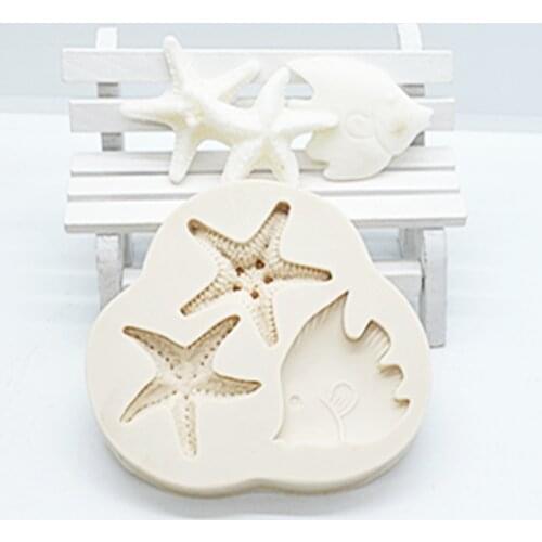 XiaoXiang Starfish Silicone Molds Baking Accessories DIY Fish Resin Chocolate Mold Fondant Cake Decorating Tools M2013