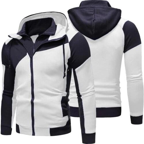 New Hoodie Sweatshirt Men Autumn Winter Casual Slim Full Sleeve Hoodies Men Sweatshirts Double Zipper Hoody Cardigan Streetwear