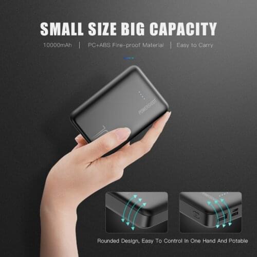 WST Mini Power Bank 10000mAh Portable Phone Charger External Battery Charger with USB Output for iPhone Samsung Xiaomi Huawei