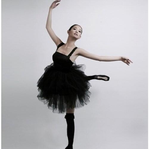 High Quality Women Ballet Skirt Dance Clother Ballet Fashion Sexy Black Swan Mesh Costume Dance Short Skirt Asian/Tag Size S-2XL