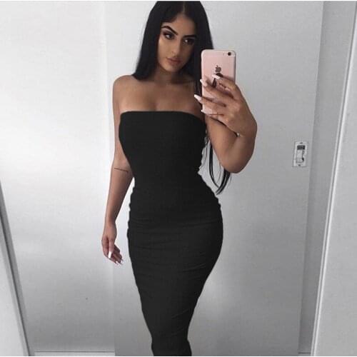 Dress Women Sleeveless Wrapped Chest Long Dresses Tight-Fitting Beach Breathable Sexy Nightclub Summer Womens Clothing