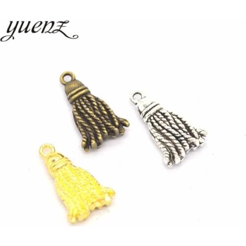 YuenZ 10pcs Antique silver color Metal alloy tassel Charms Pendants Necklace Beads for DIY Big Hole Beads Bracelets Charms J126