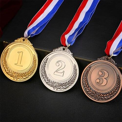 12 Pieces Gold Silver Bronze Award Medal Set - Metal Style for Competitions , Sports , Spelling Bees , Party Favors