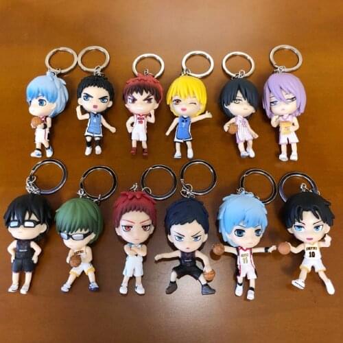 12 Styles Anime Kurokos Basketball Action Figure Pendant Keychain Kuroko Tetsuya Kagami Taiga PVC Mini Model Toy Gifts Full Set