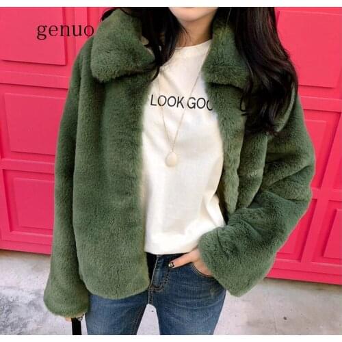 2020 Faux Fur Coats Long Sleeve Thicken Warm Winter Jackets Coats Women Fashion Streetwear Cardigans Outerwears