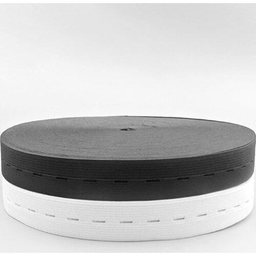 5/10 Meters 15mm/20mm/25mm Button Hole Elastic Band DIY Sewing Accessories White Black Pants Waist Adjustable Rubber Band