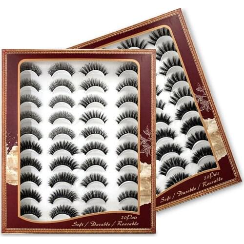 5/8/10/20 Pairs Faux 3D Mink Lashes Soft Eyelashes Mink False Eyelashes Dramatic Volume Lashes Eyelash Extension for Makeup tool