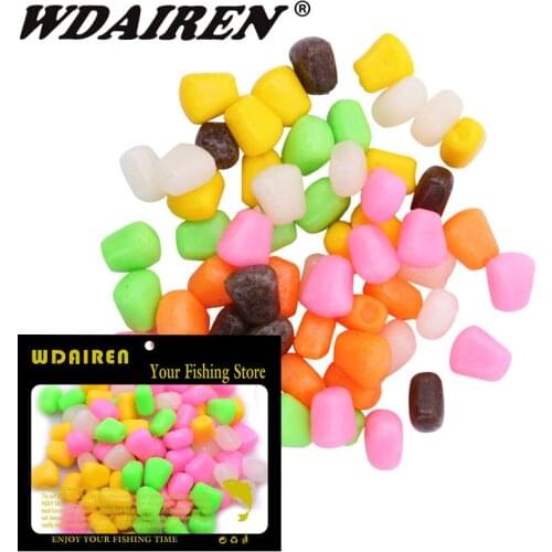50Pcs or 100Pcs Corn Smell Carp Soft Bait Floating Fishing Lure Boilies Sweet Fishing Artificial Silicone bait Fishing Tackle