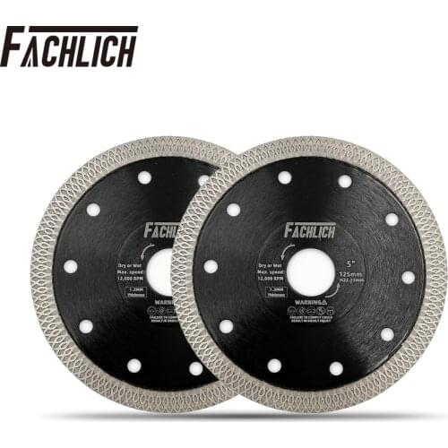 2pcs X Mesh Turbo Diamond Tile Saw Blade for Marble Ceramic Granite Dia 125mm/5" Superthin Cutting Disc for Angle Grinder