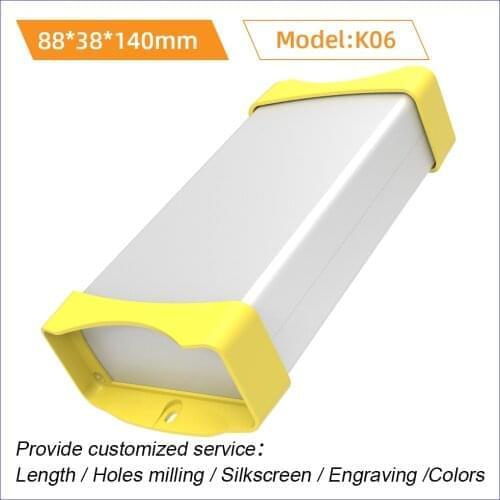 Aluminum Extrusion Housing Extruded Case Pcb Plastic Box Rail Transit Aluminum Enclosure Instrument K06 88*38mm